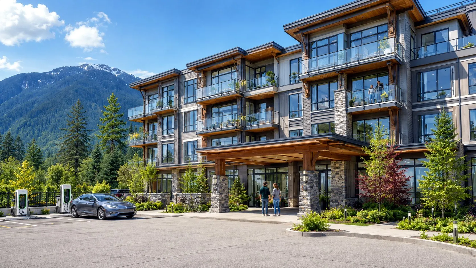 Strata building with EV charging stations