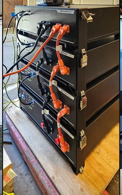 Battery energy storage system stack installed by Farco Energy
